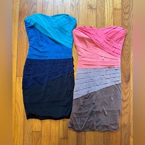 Jodi Kristopher Strapless Dresses bundle of 2 in Blue and Pink